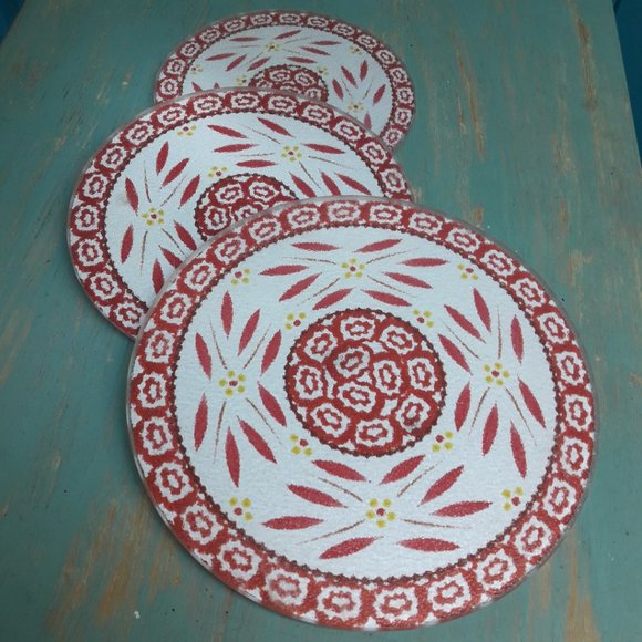 Glass Trivets Hot Pads Vintage Set of 3 Mid Century Modern Kitchen Ware Decor - Picture 15 of 15